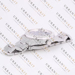 Blue Dial Moissanite Watch VVS1 D Color Fully Iced Out White Gold