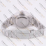 Blue Dial Moissanite Watch VVS1 D Color Fully Iced Out White Gold
