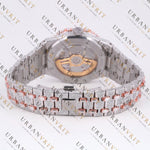 Rose Gold Two Tone Moissanite Watch VVS1 D Color Fully Iced