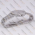 White Gold Moissanite Watch VVS1 D Color Fully Iced