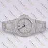 White Gold Moissanite Watch VVS1 D Color Fully Iced