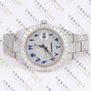 Blue Arabic Dial Moissanite Watch VVS1 D Color Fully Iced