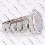 Blue Arabic Dial Moissanite Watch VVS1 D Color Fully Iced