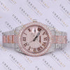 Rose Gold Two Tone Moissanite Watch VVS1 D Color Fully Iced