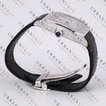 White Gold Moissanite Watch VVS1 D Color Fully Iced