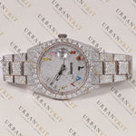 Rainbow Dial Moissanite Watch VVS1 D Color Fully Iced