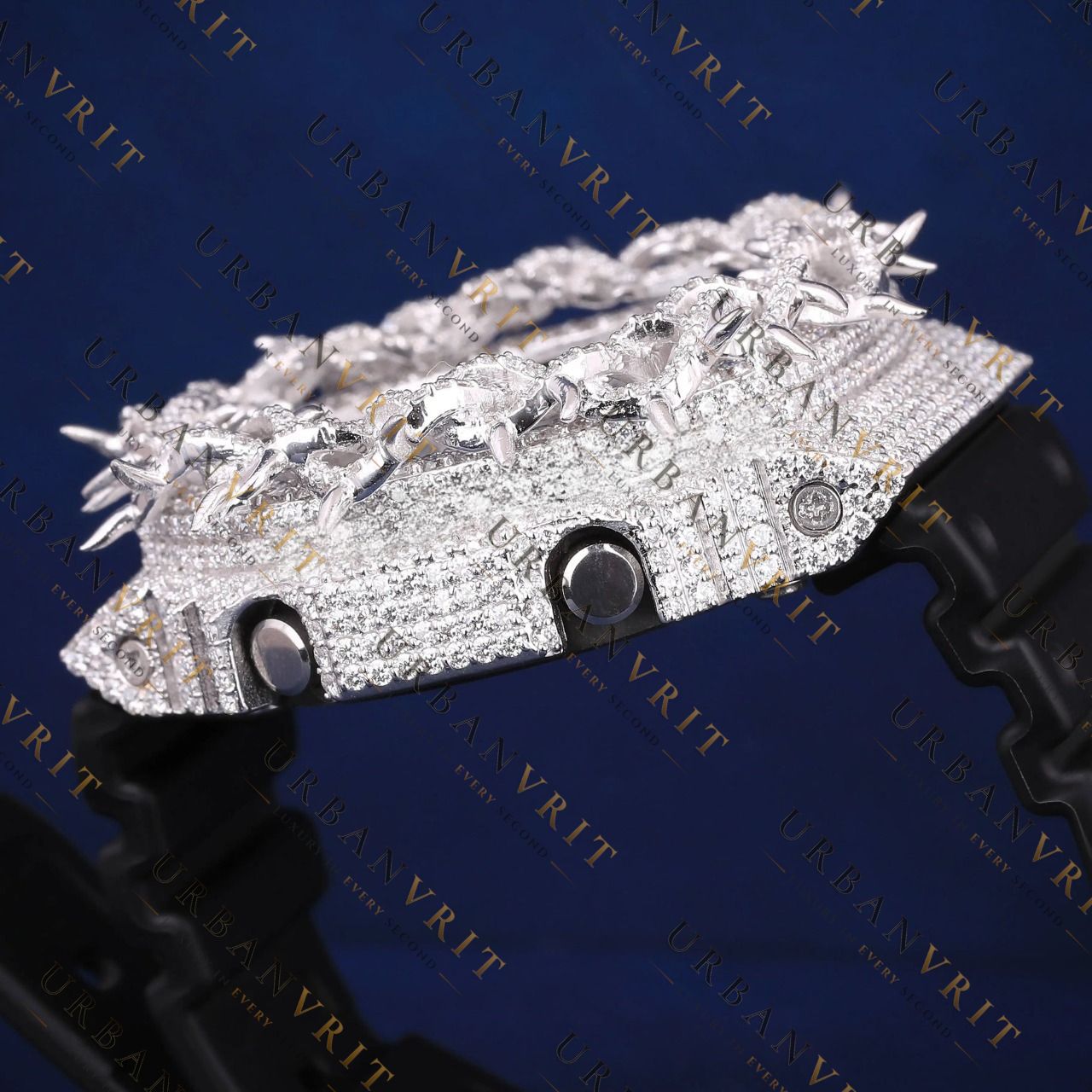 Spiked G-Shock Moissanite Watch VVS1 D Color Fully Iced