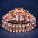 Rose Dial Moissanite Watch VVS1 D Color Fully Iced