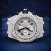 Blue Strap Moissanite Watch VVS1 D Color Fully Ice
