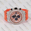 Orange Moissanite Watch VVS1 D Color Fully Iced