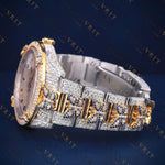 Two-Tone Panther Diamond VVS1 D Color Moissanite Watch
