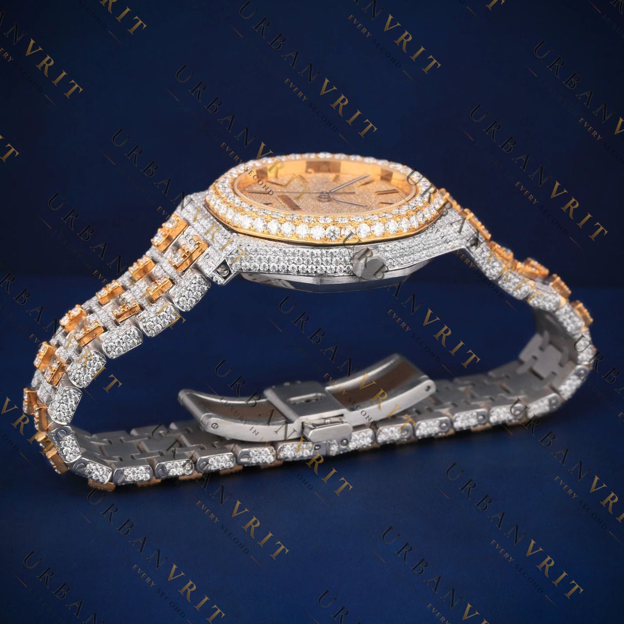 Two-Tone Diamond VVS1 D Color Moissanite Watch