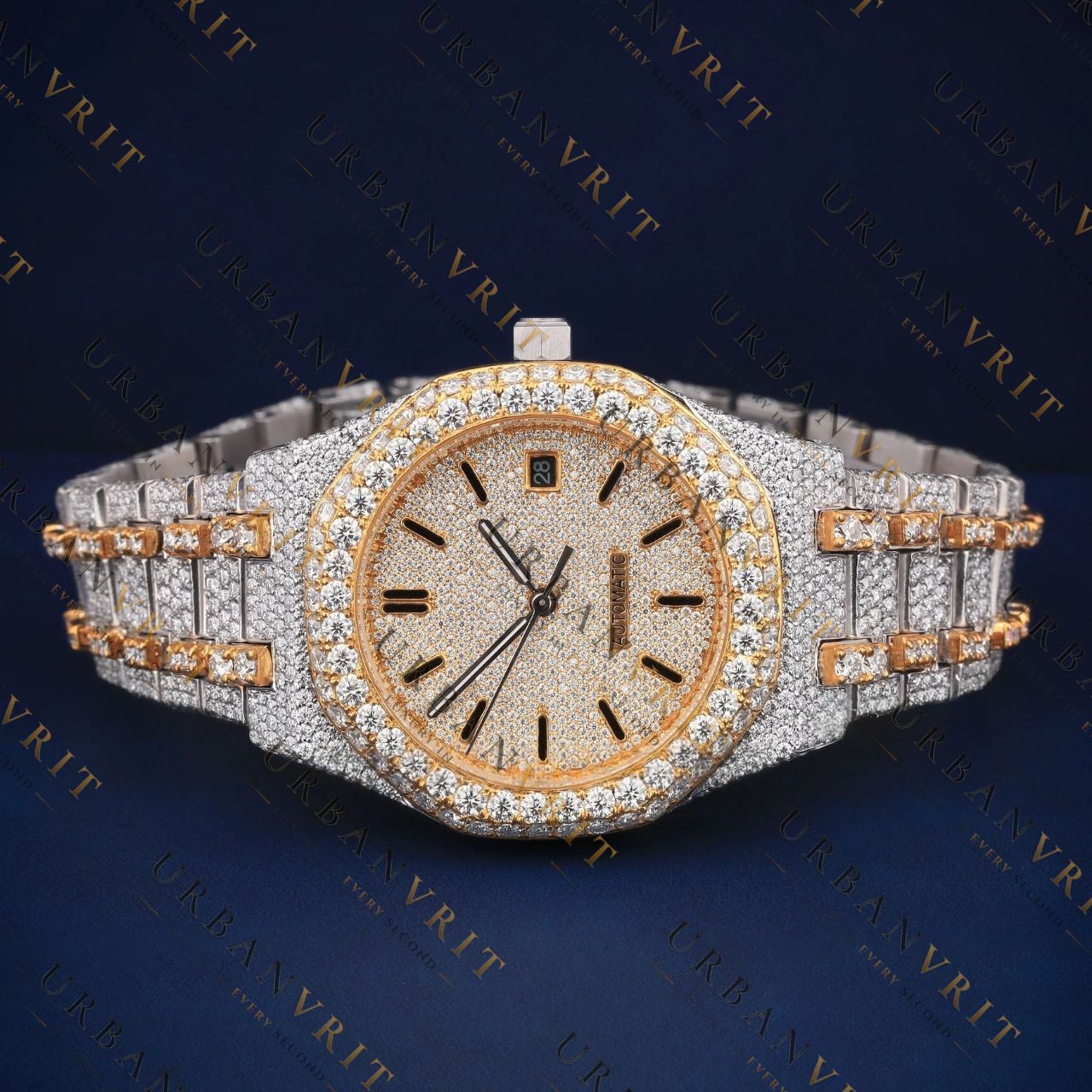 Two-Tone Diamond VVS1 D Color Moissanite Watch
