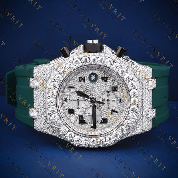 Iced-Out Chronograph VVS1 D Color Moissanite Watch