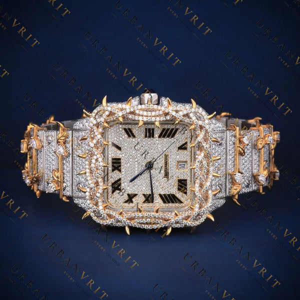 Two-Tone Thorn Bezel VVS1 D Color Moissanite Watch