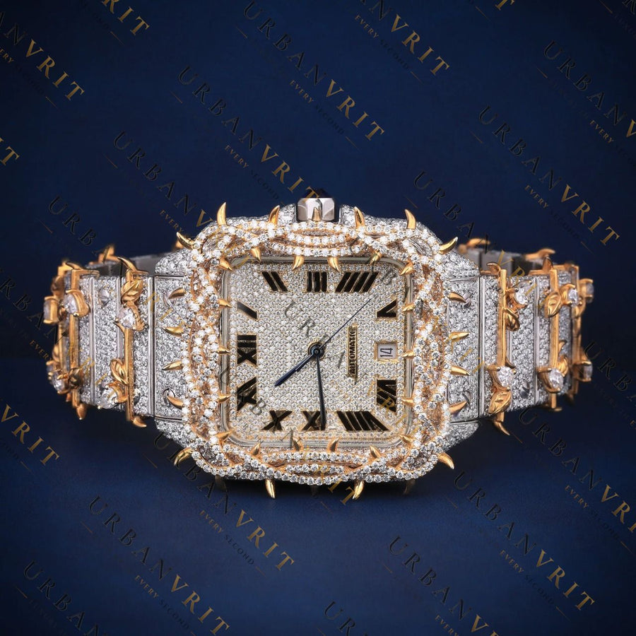 Two-Tone Thorn Bezel VVS1 D Color Moissanite Watch