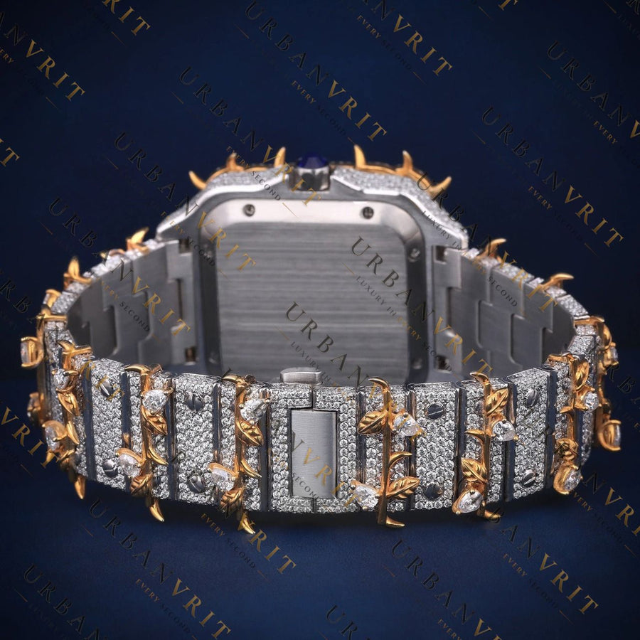 Two-Tone Thorn Bezel VVS1 D Color Moissanite Watch