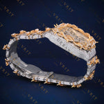 Two-Tone Thorn Bezel VVS1 D Color Moissanite Watch
