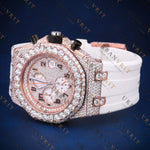 Rose Gold Iced-Out VVS1 D Color Moissanite Watch