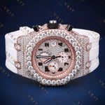 Rose Gold Iced-Out VVS1 D Color Moissanite Watch