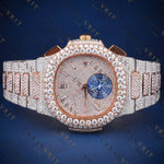 Rose Gold Iced-Out VVS1 D Color Moissanite Watch