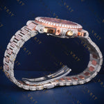 Rose Gold Iced-Out VVS1 D Color Moissanite Watch
